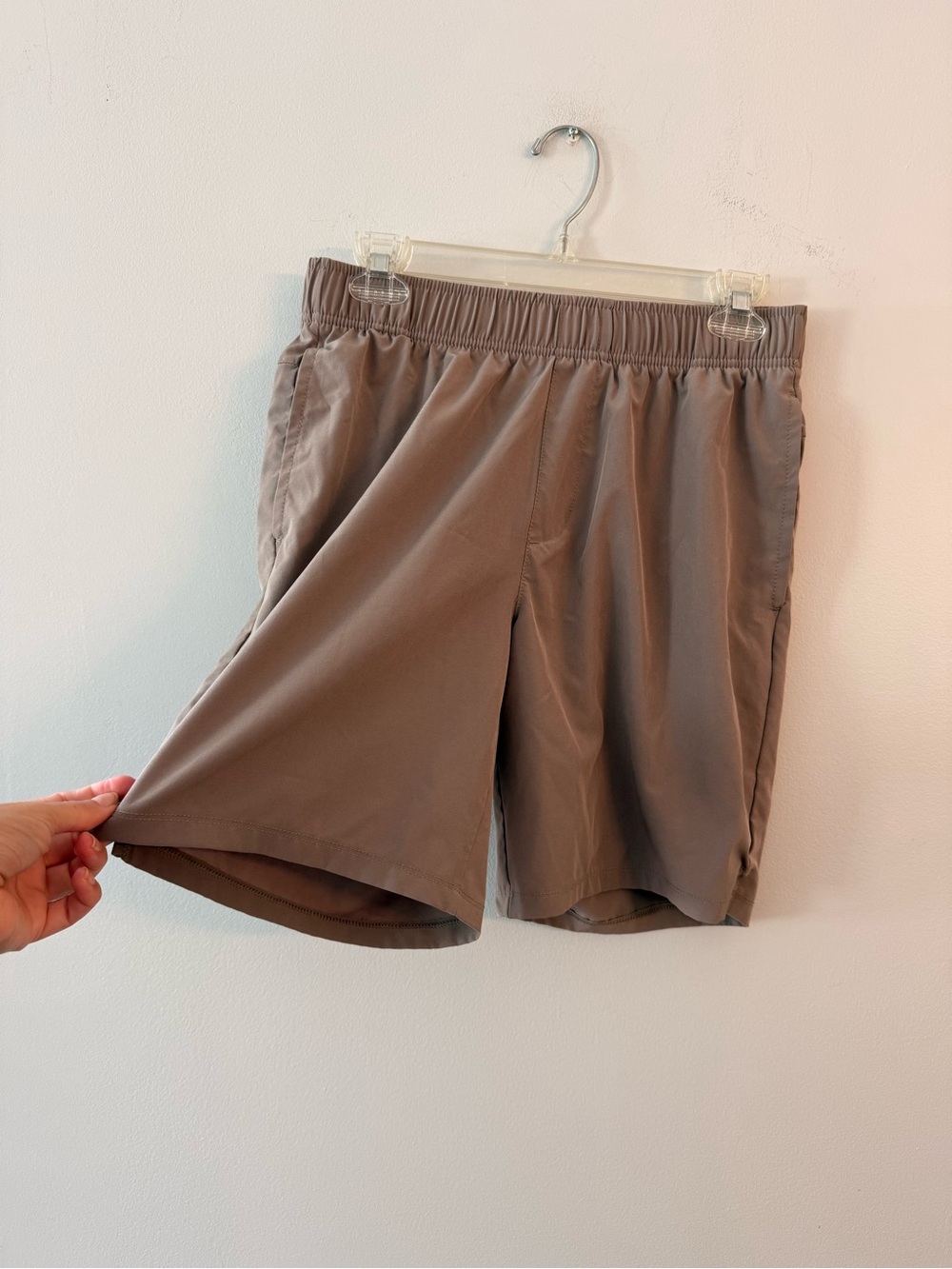 Athletic Works Taupe Athletic Shorts with Elastic Waist